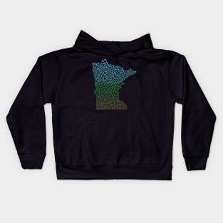 Minnesota State Outline Maze & Labyrinth Kids Hoodie